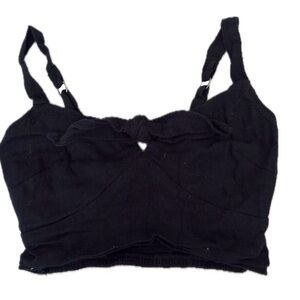 hollister black tied tank w ribbed back and adjustable straps